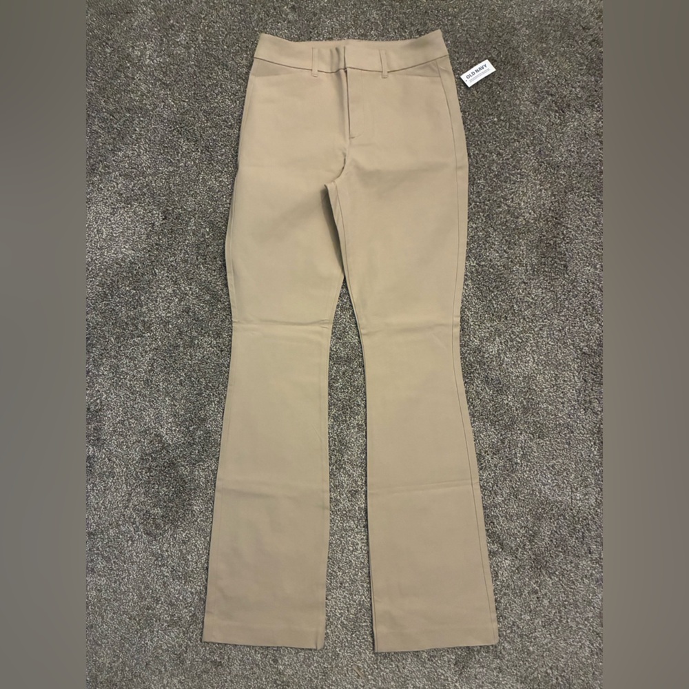 Old Navy Beige High Rise Pixie Flare Pants